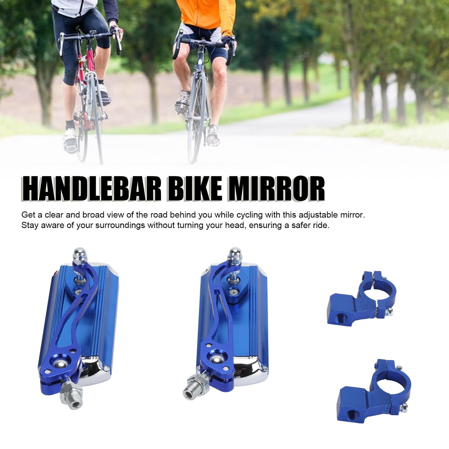 1 pair Bike Mirrors, Bike Bar End Mirrors, 360 Degree Rotatable Wide Angle Convex Rear View Mirror for Wheelchairs, Mountain Bikes and More