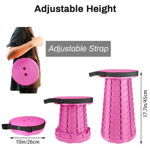 ZTMT Portable & Lightweight Foldable Camping Chair for Adults, Heavy Duty Folding Stool with Adjustable Shoulder Strap, Perfect for Picnic, Beach, Backyard, and Sporting Events, Max Weight 400lbs