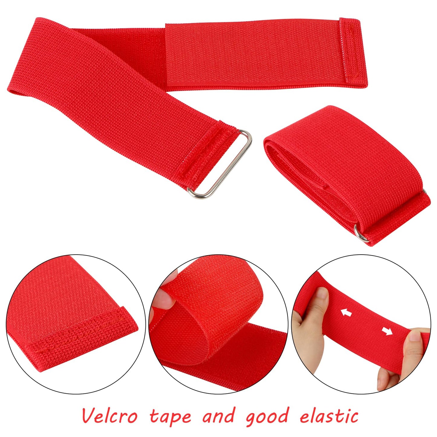 Aunifun 6 Pack 3 Legged Race Bands Three Legged Race Games Elastic Tie Rope Durable Firm Bands for Outdoor Activities Teamwork Training