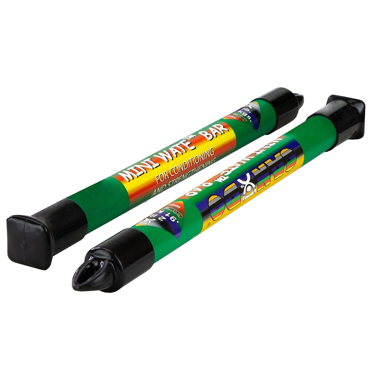 CanDo Mini WaTE Bars -2 Piece Set, 3lb Black, Total Body Workout Weighted Exercise Bar for Strength Training, Toning, and Physical Therapy