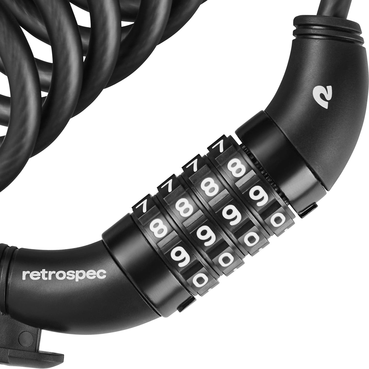 Retrospec Grizzly Bike Lock - 6ft Anti-Theft Cable with 4-Digit Combination & Mounting Bracket - Secure Mountain & eBike Accessory