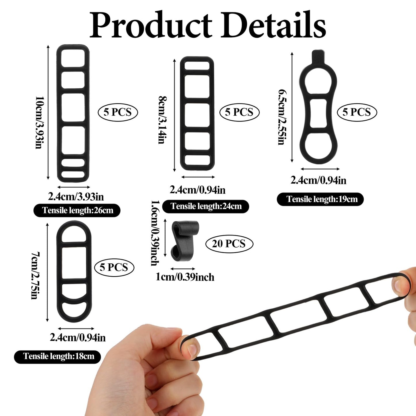 40 Pcs Bicycle Light Silicone Straps Bike Silicone Mount Band Rubber Straps Bike Light Mount Bike Flashlight Mount for Cell Phones Speaker Lights Holder Bicycle Handlebar Bicycle Light Sets(Multisize)