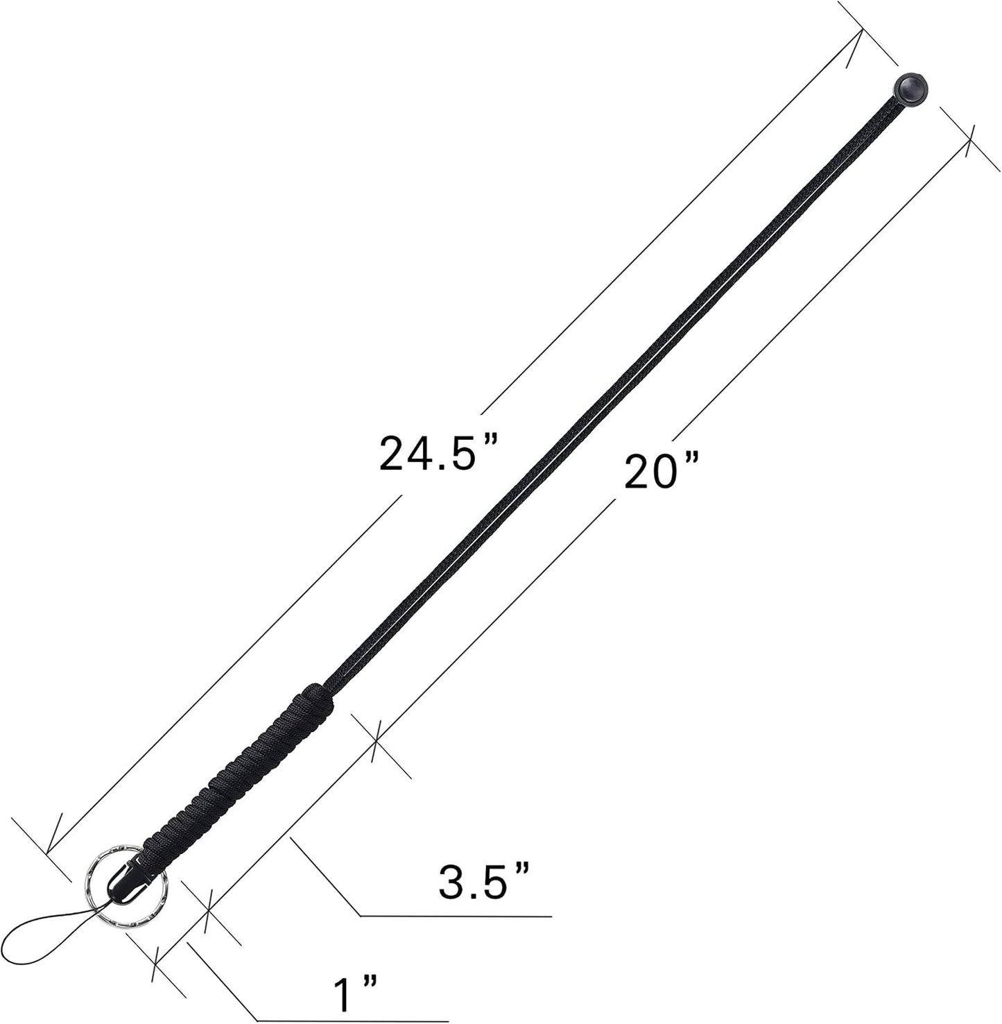25-Inch Paracord Survival Lanyard - 2 Pack with Clip & Split Ring for Keys & ID Holders