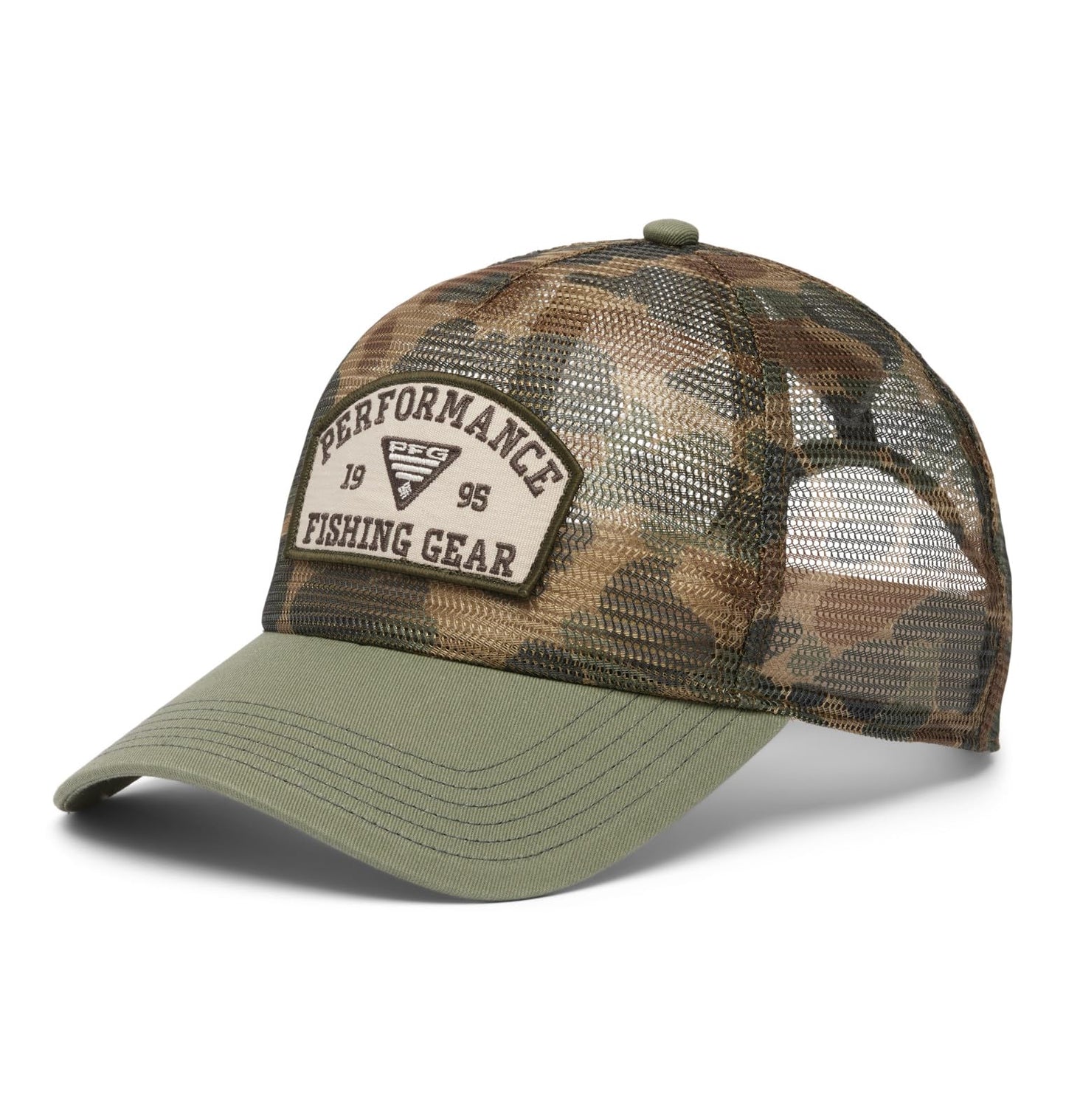 Columbia Unisex PFG Tie Down Mesh Snap Back, Fossil Duck Camo/Cypress, One Size