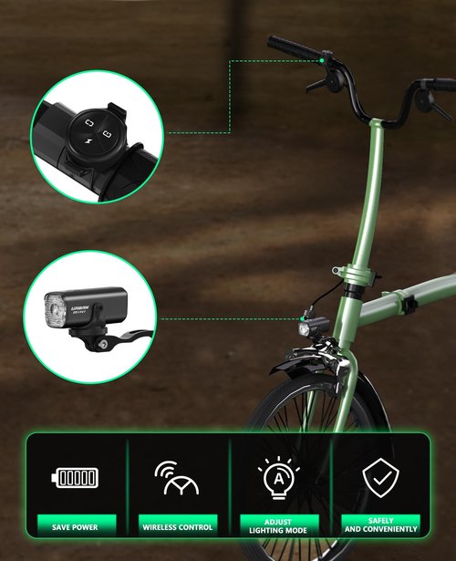 TOWILD Urban mini Bike Lights for Night Riding Bike Light Set Compatibility with Brompton,800 Lumens Bike Front Light USB-C Rechargeable Waterproof Bicycle Headlight
