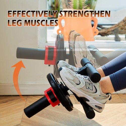 Tibialis Trainer Tib Bar Raise Machine Exercise Equipment Strength Training Calves/Shins/Ankles Ripping Lower Leg Muscles Workout Home Gym Fit 2" Weight Plates (Red)