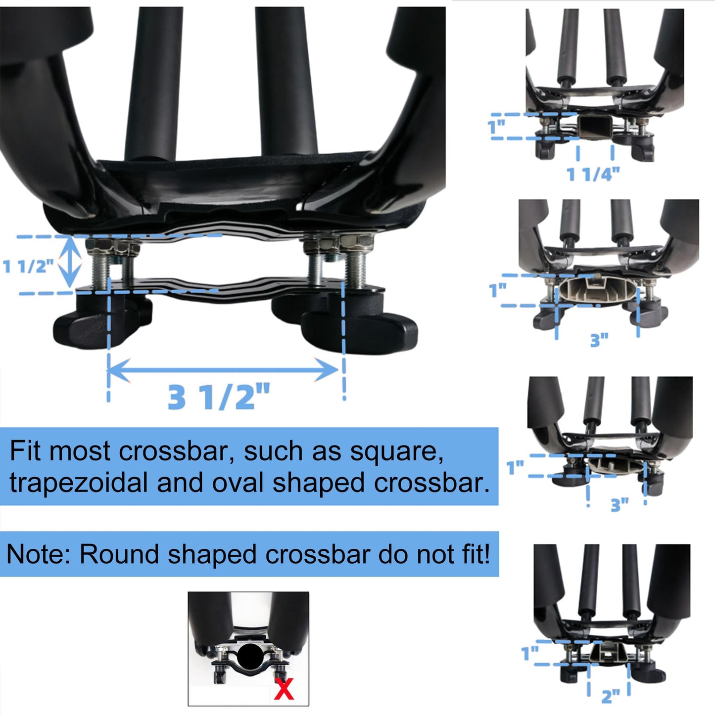 Kayak Roof Rack 2 Pairs Heavy Duty J-Bar Carrier Holder for Canoe, SUV, Cars, Truck, Surf Ski, Tie-Mount on Car Roof Top Crossbar for Trip - Includes 8 Pcs Ratchet, Set of 4