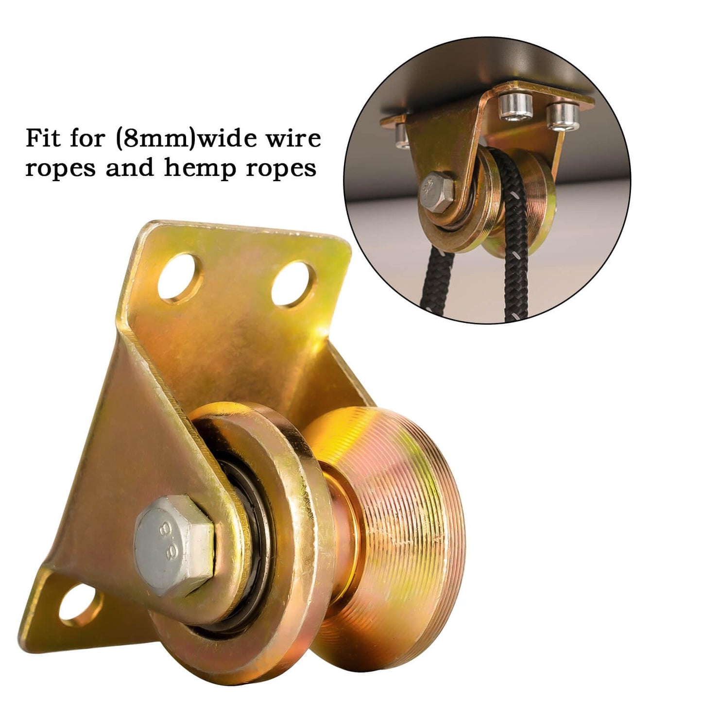 31mm Small Pulley Wheel Galvanize for Rope, Ball Bearing Inside, for Wire Rope Guides, Light Lifting, Clothesline, Winch, 4 Pack