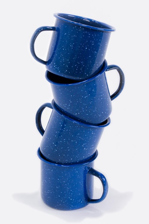 Alpine Mountain Gear 12 oz. Enamel Coffee Mug for Camping/Hiking, Durable Enamel Dishware, by Caddis Sports (12 Oz. (4 Pack))