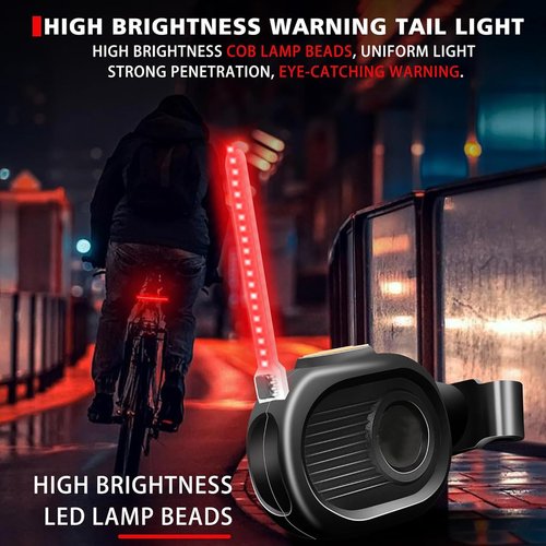 CTHDZSW Bicycle Tail Light - Meteor Night Safety Cycling Light, USB Rechargeable, Waterproof, Multiple Modes, Suitable for Most Seat Posts (Red)