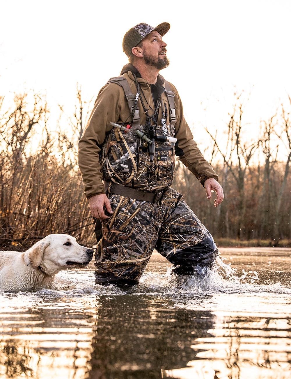TIDEWE Breathable Insulated Chest Wader with Boot Hanger, 1600G Insulation Waterproof Hunting Wader with Steel Shank Boots, 200 Insulated Liner Next Camo Evos Camo Hunting Fishing Wader Size 12