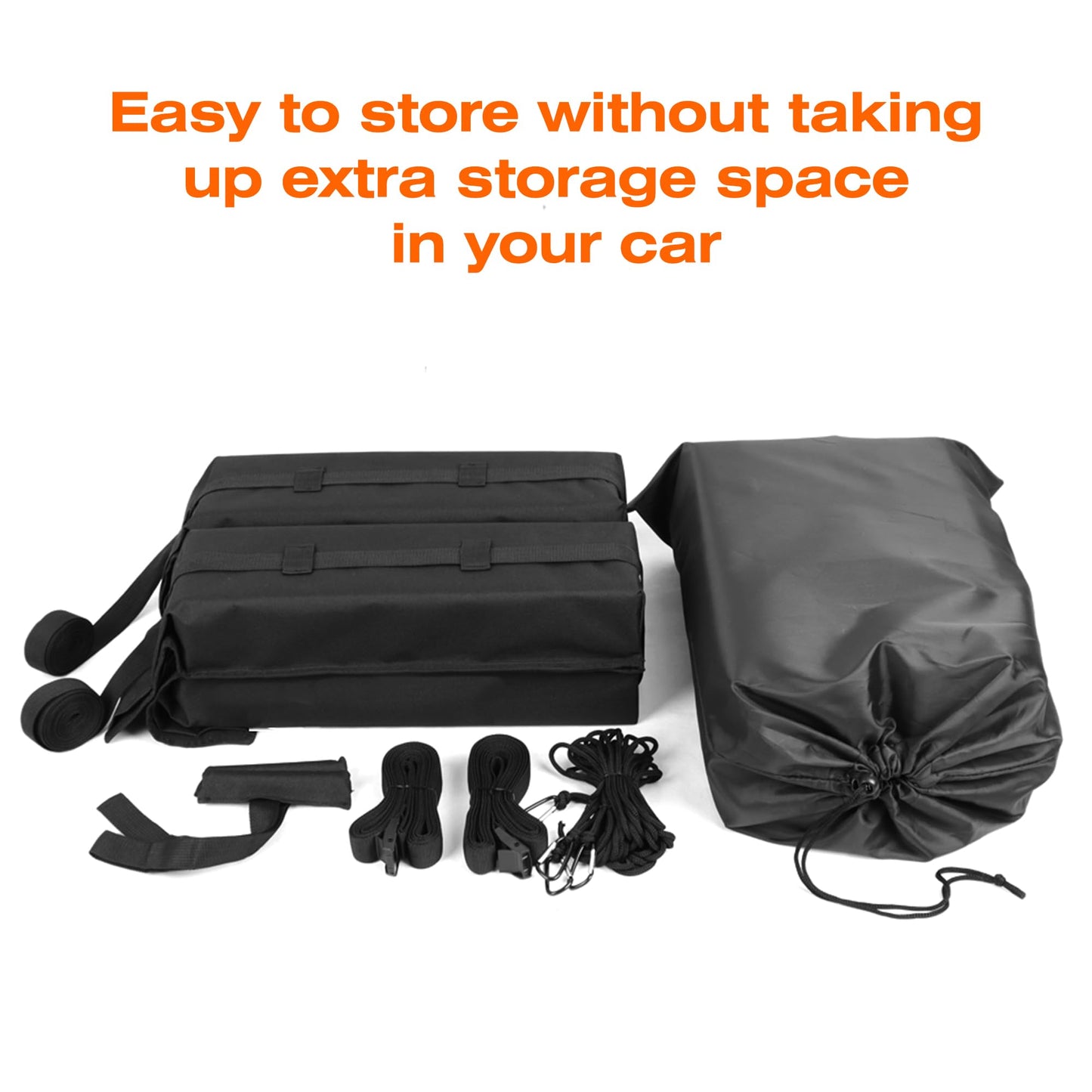 BASIKER Universal Soft Roof Rack Pads for Kayak,Surfboards,Snowboards,SUP, Canoes, Ladder,with Tie-Down Straps and Storage Bag
