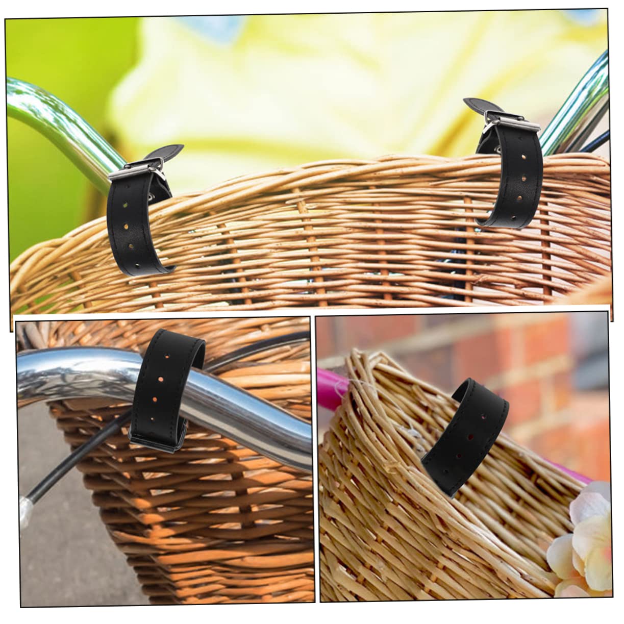 2 Pairs Bike Basket Straps Bike Leather Leash Bike Baskets for Bike Cargo Leather Straps Bike Container Strap Wicker Basket Replacement Strap Bike Strap Bike Straps