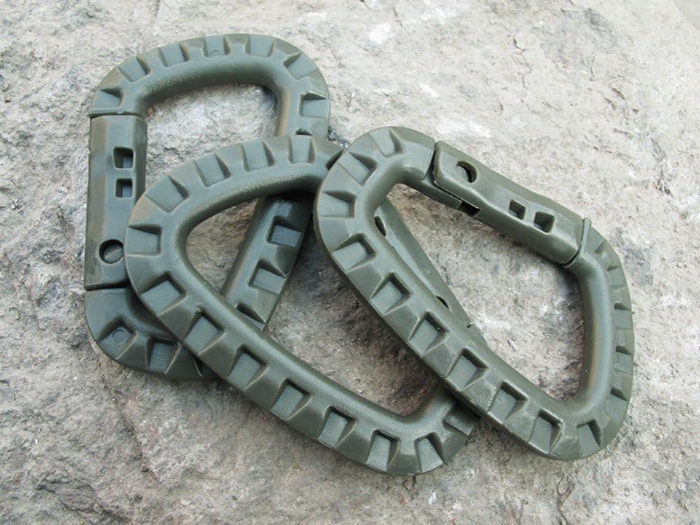 SZHOWORLD® 3 Pack Lightweight D-Ring Carabiner Hanging Hook Tactical Link Snap Keychain