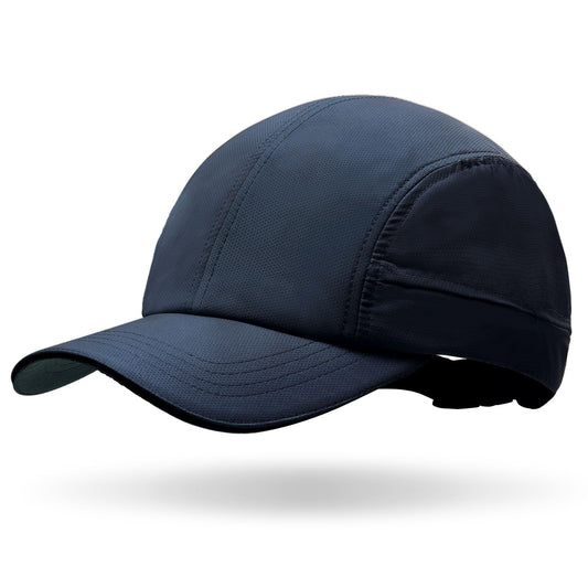 KDVOG Men's Breathable Run Hat Oversize XXL Quick Dry Sport Cap Reflective Safety Snapback Hat Adjustable Lightweight Baseball Hat Navy Blue