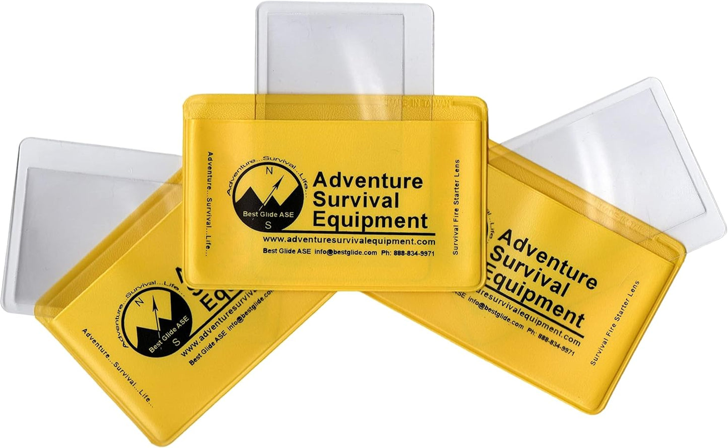 Credit Card Size Fresnel Lens Fire Starter and Magnifier Lenses (3 Pack - Green)
