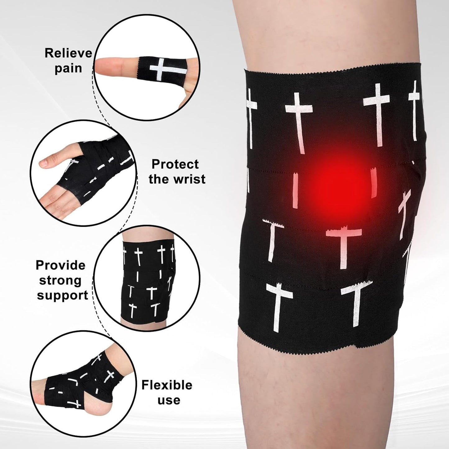 Christian Athletic Tape | 2 Pcs Cotton Sports Wrap 2in x 23ft | White