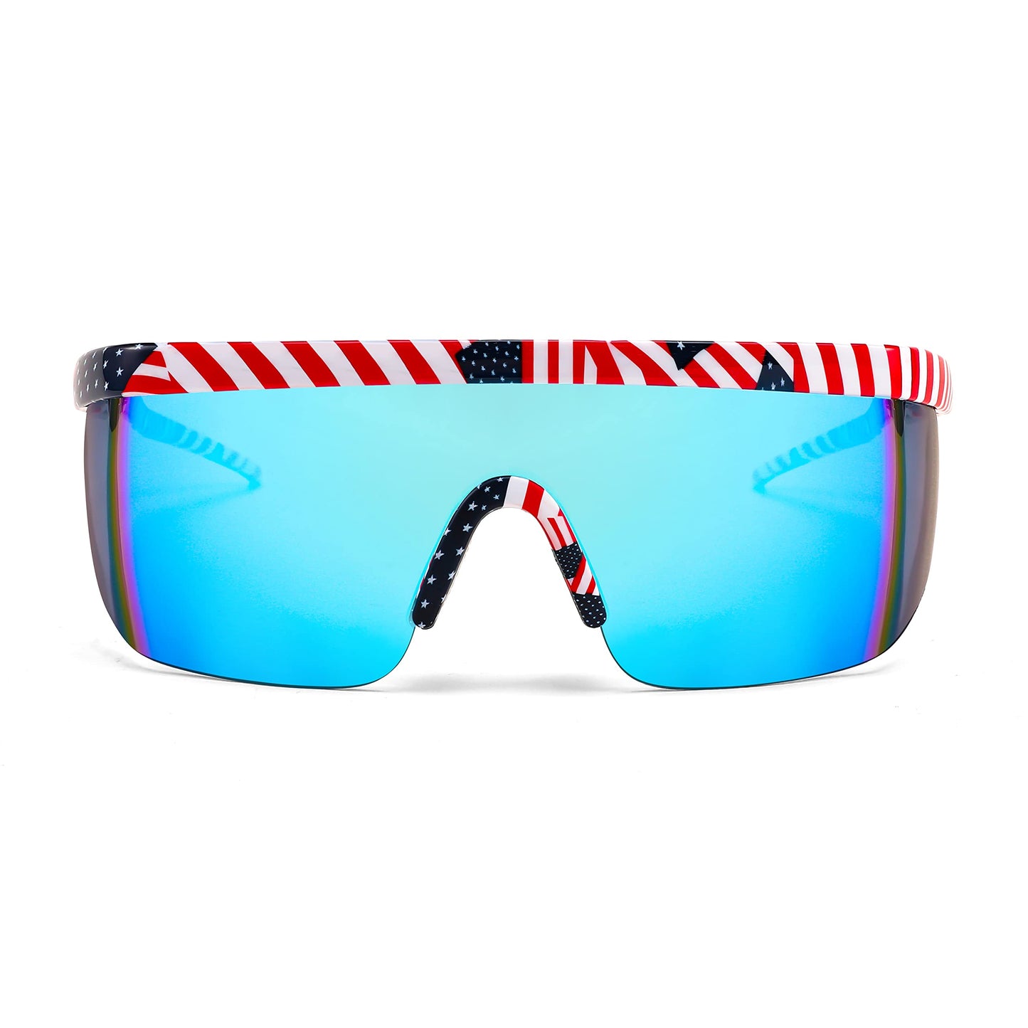 FEISEDY Oversized Mirror Shield Sport 80s Sunglasses Ski Goggles Flat Top One Piece Futuristic Visor Women Men B2522