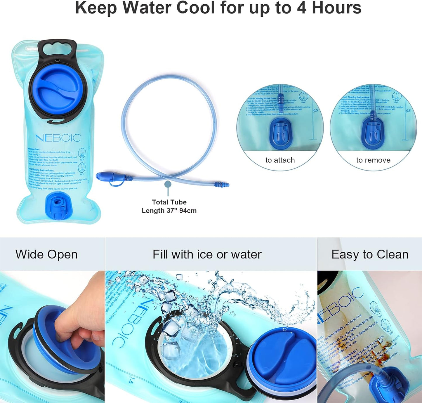 2Pack Hydration Backpack Pack with 2L Hydration Bladder - Lightweight Water Backpack Keeps Water Cool up to 4 Hours with Big Storage for Kids Women Men Hiking Cycling Camping Music Festival