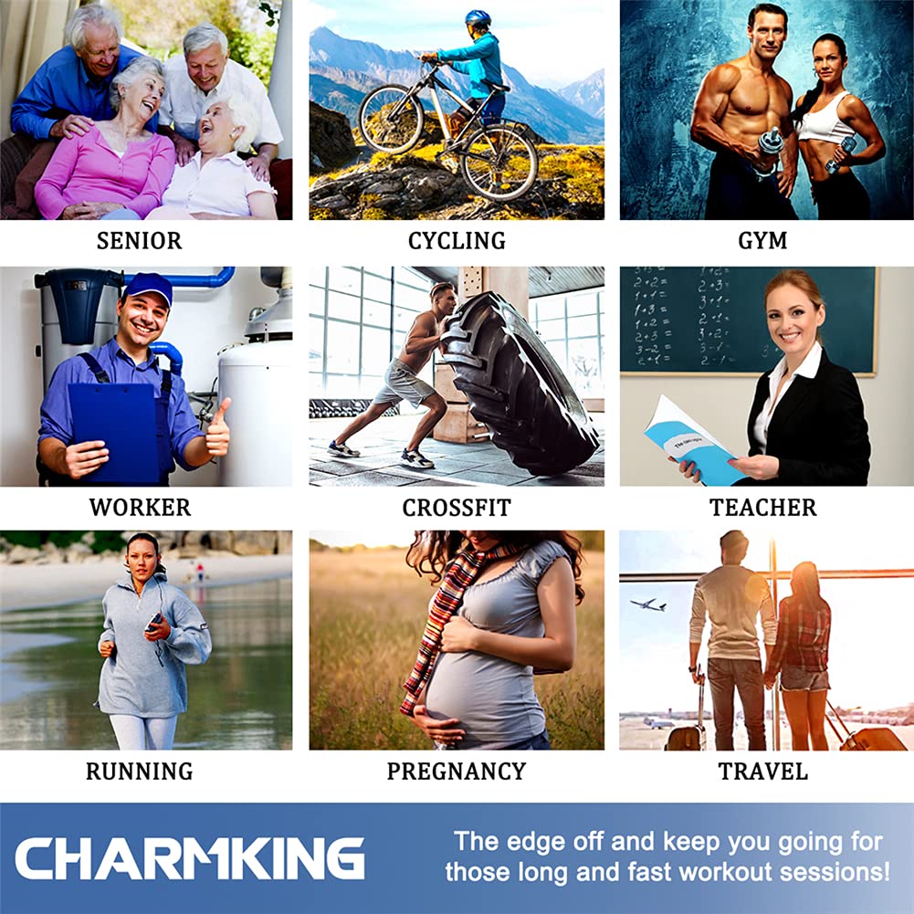 CHARMKING Compression Socks for Women & Men (8 Pairs) 15-20 mmHg Graduated Copper Support Calf Socks are Best for Pregnant, Nurses - Boost Performance, Circulation, Knee High Wide Calf(S/M, Multi 22)