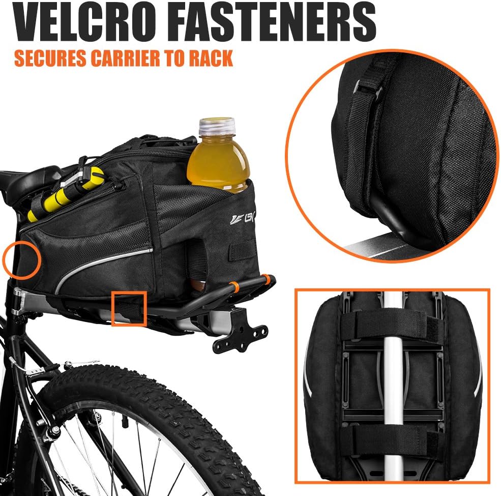 BV Insulated Bike Bag - Cooler Bike Saddle Bag with Shoulder Strap & Quick-Access Lid - for Warm or Cold Items - Bike Bags for Bicycles with Reflective Trim - Grocery, Commute & Weekend Rides