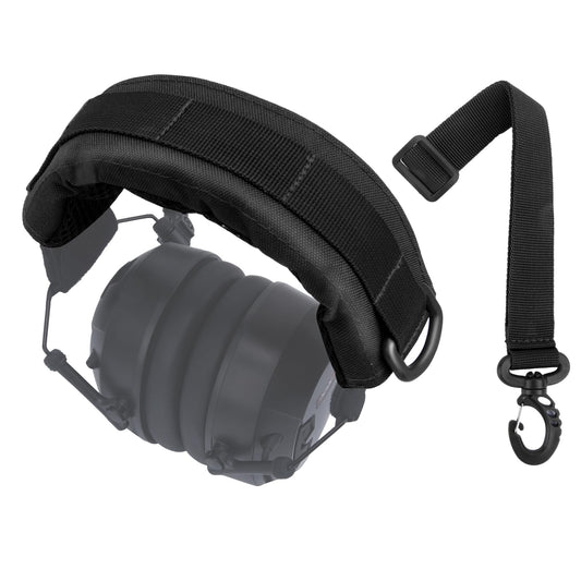 JUYODE Tactical Headset Headband Cover for Noise Cancelling Headphone Earmuffs Fabric Overhead Cover Mesh Band Nylon Black