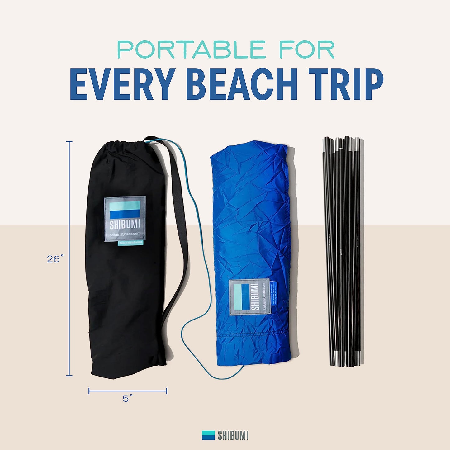 Shibumi Shade® (Previous Generation) - World's Best Beach Shade. The Original Wind Powered® Beach Shade. Lightweight, Easy to Set up and Great for Groups up to 8 People