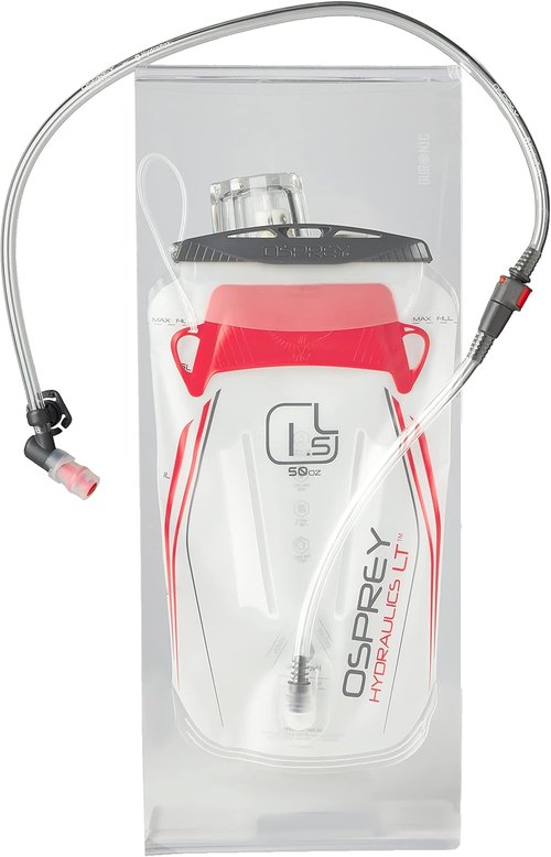 2.5L Osprey Hydraulics LT Water Reservoir with Bite Valve - Lightweight Red Hydration Bladder