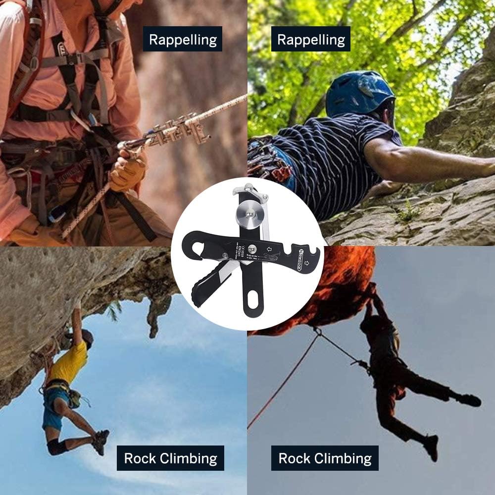 NewDoar Climbing Stop Descender Rappelling Belay for Ropes 10-12mm The Novices for Rescue & Arborist CE Certification