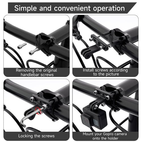 Out Front Camera Mount for GoPro Bicycle Holder for Cycling Lamp ( Black)