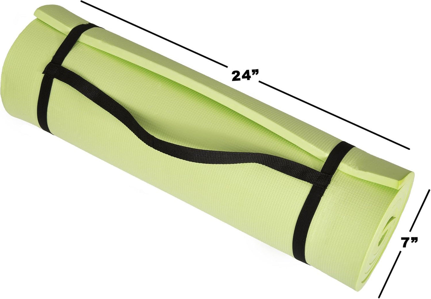 Sleeping Pad, Lightweight Non Slip Foam Mat with Carry Strap by Wakeman Outdoors (Thick Mattress for Camping, Hiking, Yoga and Backpacking) (Green) , 72 inches (L) x 24 inches (w) x 0.50 inch (H)