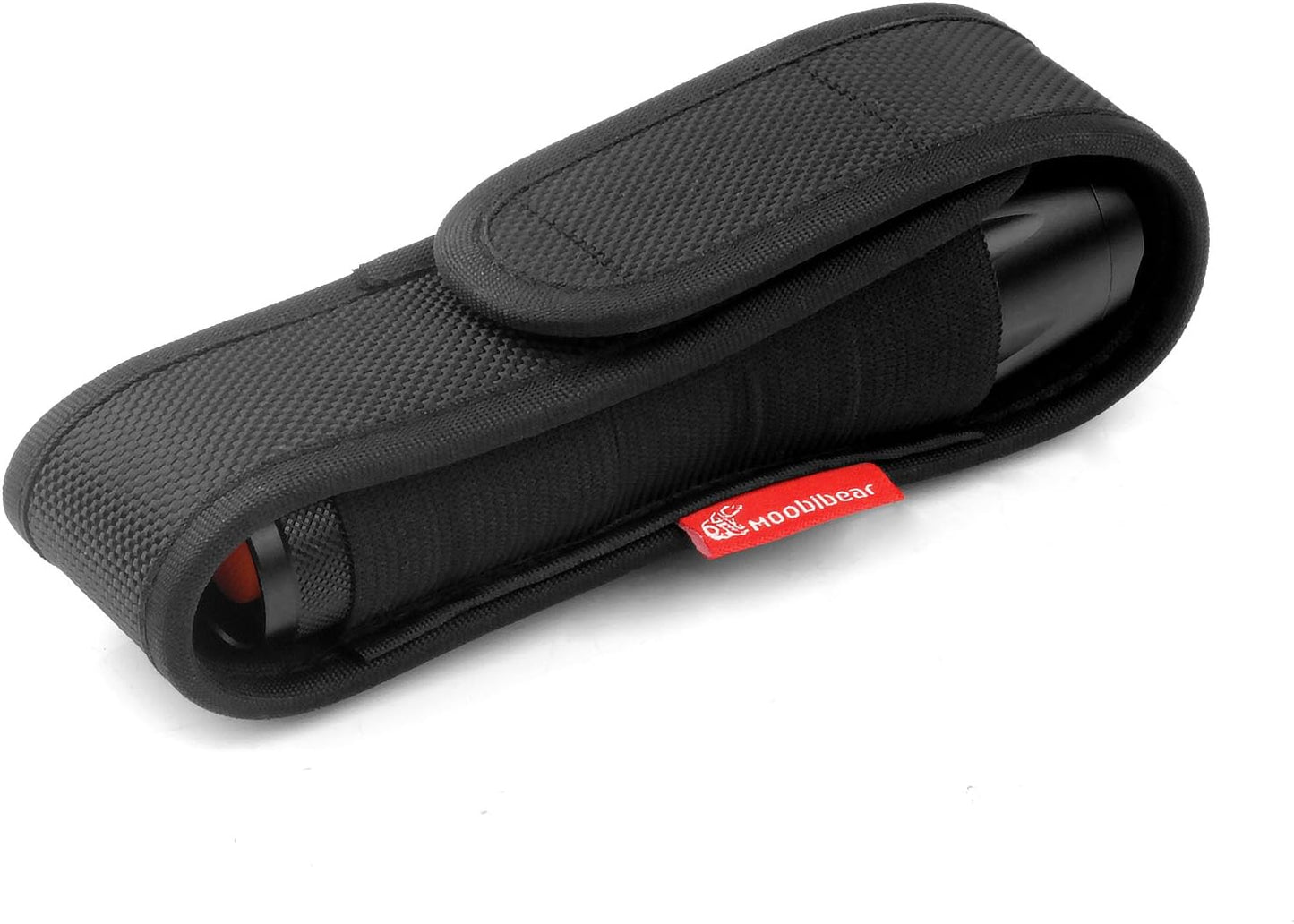 Moobibear 2-Pack Nylon Flashlight Holster for Duty Belt, Adjustable Small Heavy Duty Belt Flashlight Holder for 5"-6.5" High Flashlight, Carry Your Tac Flashlight on Belt with Flashlight Pouch