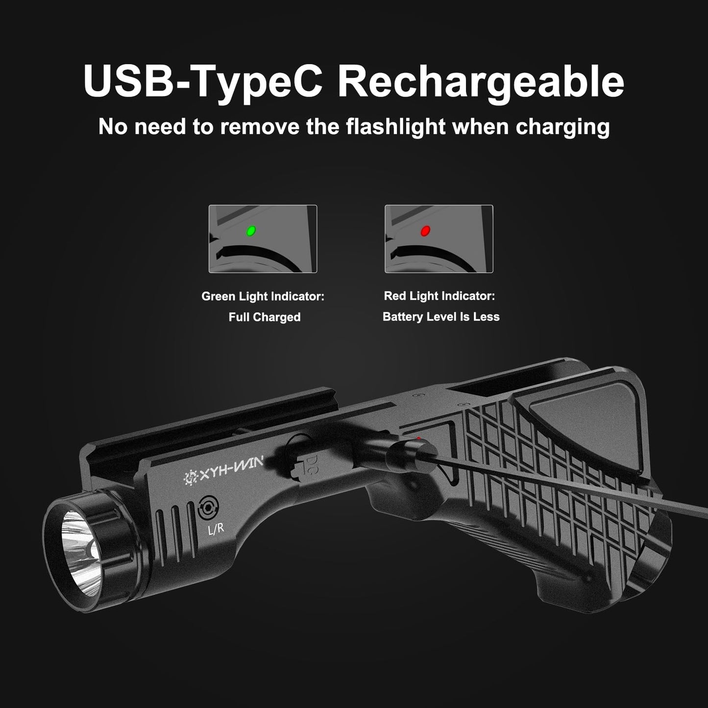 1000 Lumens Tactical Laser Light Combo for Rifle (2025 New) Compatible with M-Lok and Picatinny Rail, Aluminum Rifle Flashlight Green Laser Combo with Strobe Function, 2000Mah UBS-TypeC Rechargeable