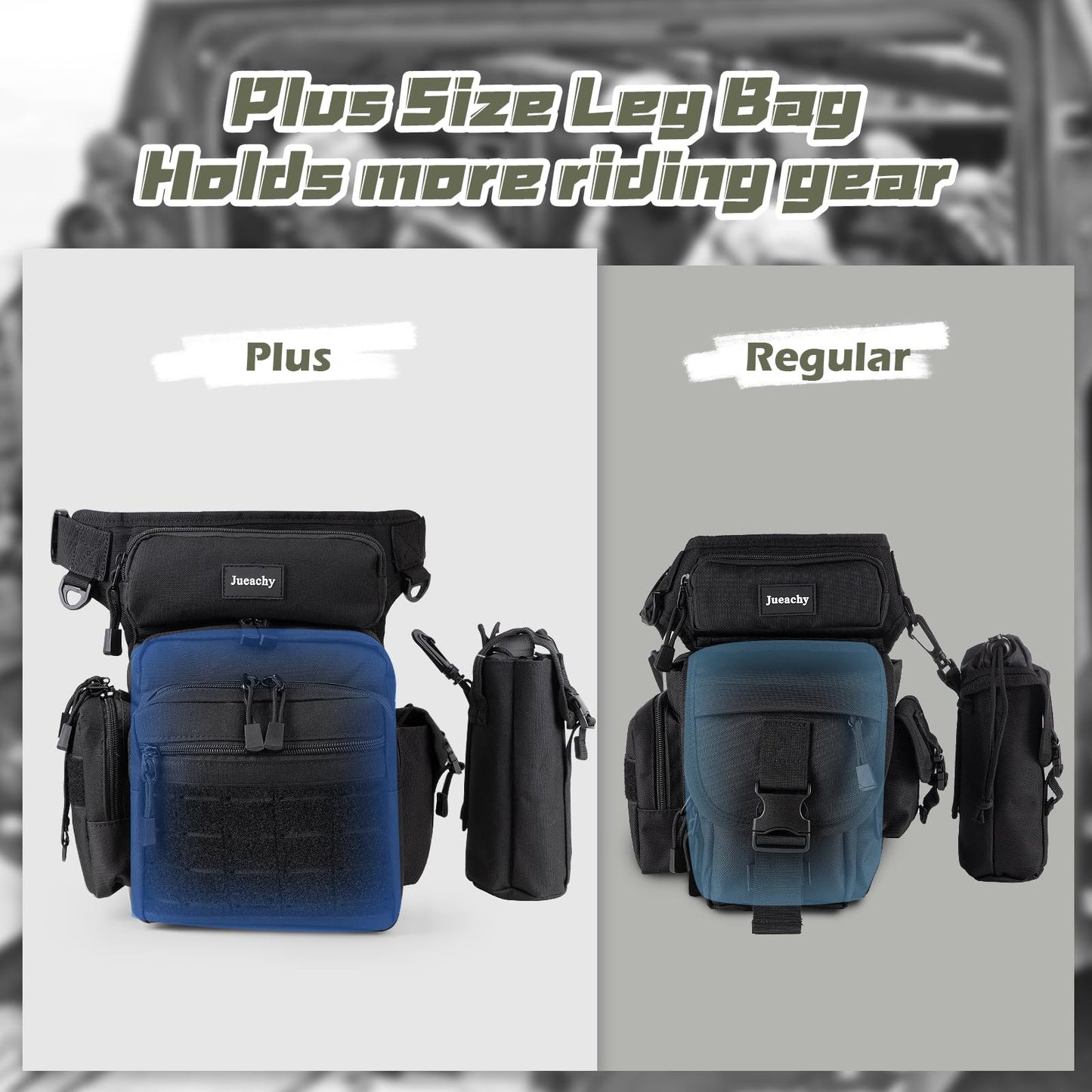 Jueachy Drop Leg Bag for Men: Tactical Thigh Bag Motorcycle Accessories Big Metal Detecting Tool Pouch Outdoor for Hiking Fishing Hunting