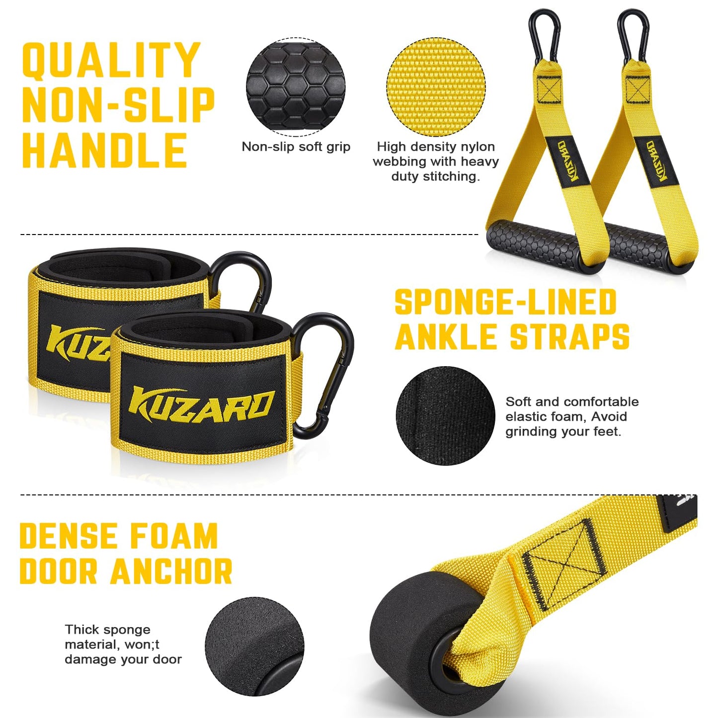 KUZARO Resistance Bands for Working Out, 300lbs/360lbs Heavy Exercise Bands with Handles, Workout Bands for Men, Weight Bands Set for Muscle Training, Strength, Slim, Yoga, Home Gym Equipment