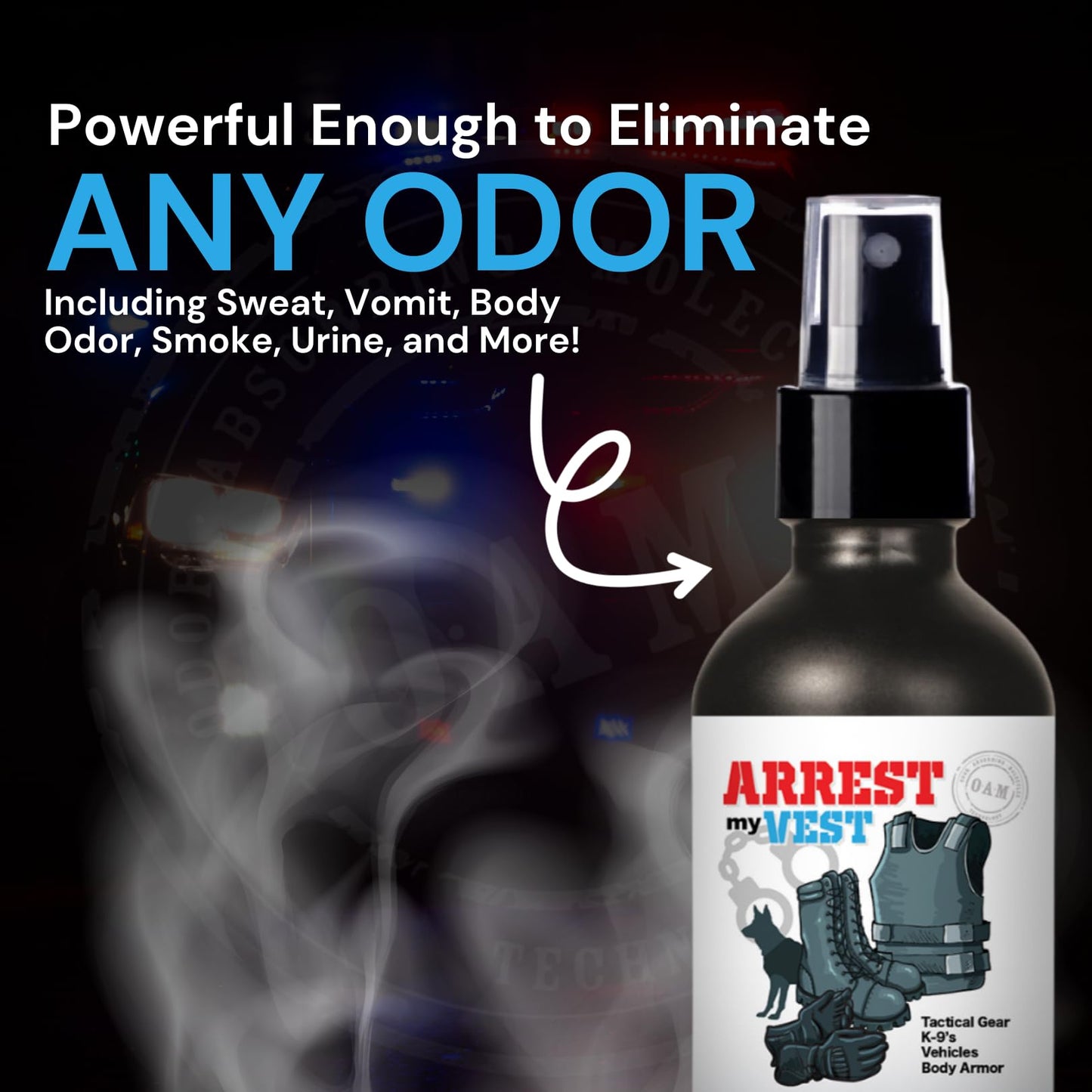 Arrest My Vest Military Grade Odor Eliminating Spray for Body Armor, Tactical Gear, and K9 Equipment. Safe on All Ballistic Vests, Fabrics, & Police Gear - Daybreak Fragrance - 2 16 oz Bottles