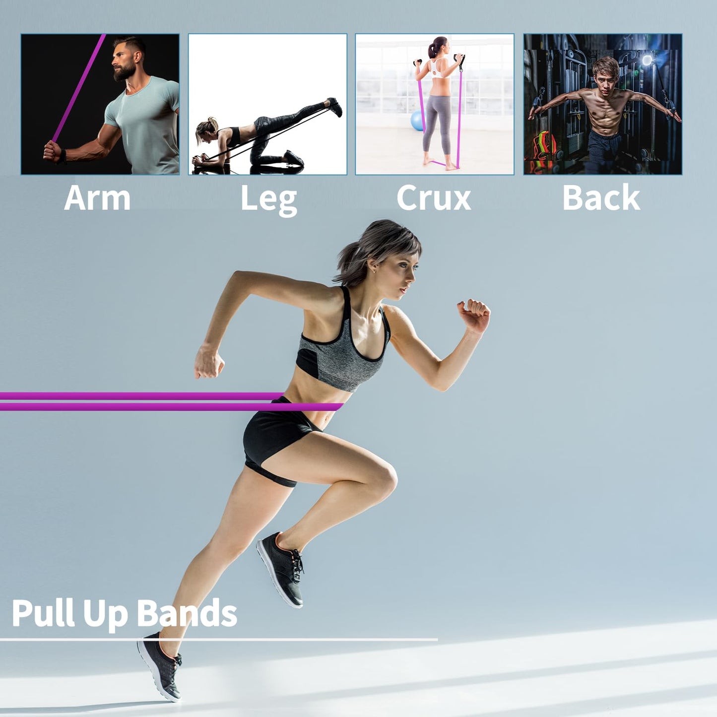 LAKXSF Pull Up Assistance Bands - Exercise Bands, Resistance Bands for Working Out, Physical Therapy, Body Stretching, and Strength Training, Pull Up Bands for Men and Women (Yellow)