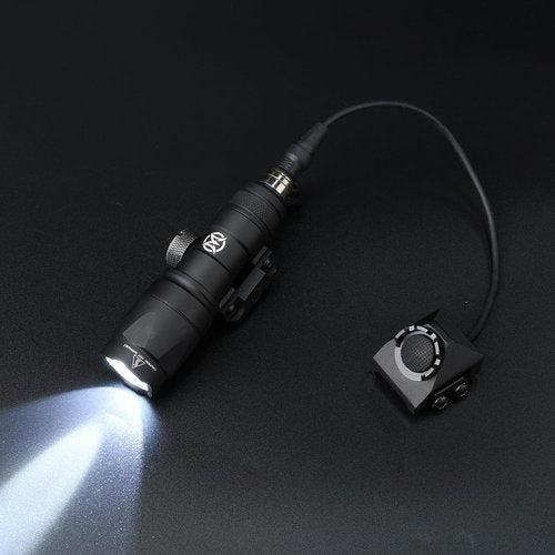 NECARL Remote Pressure Switch, Tactical Flashlight Weapon Light Switch with SF Plug for M300 M600 Scout Light, Aluminium Alloy Switch Fit for 20mm Picatinny Rail (S-BK)