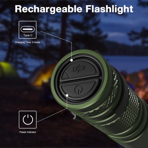 SIXRAY LED Flashlight 500 Lumens Small Pocket Flashlight with Clip, Strobe Mode, Lampshade for Camping Portable EDC Flash Light