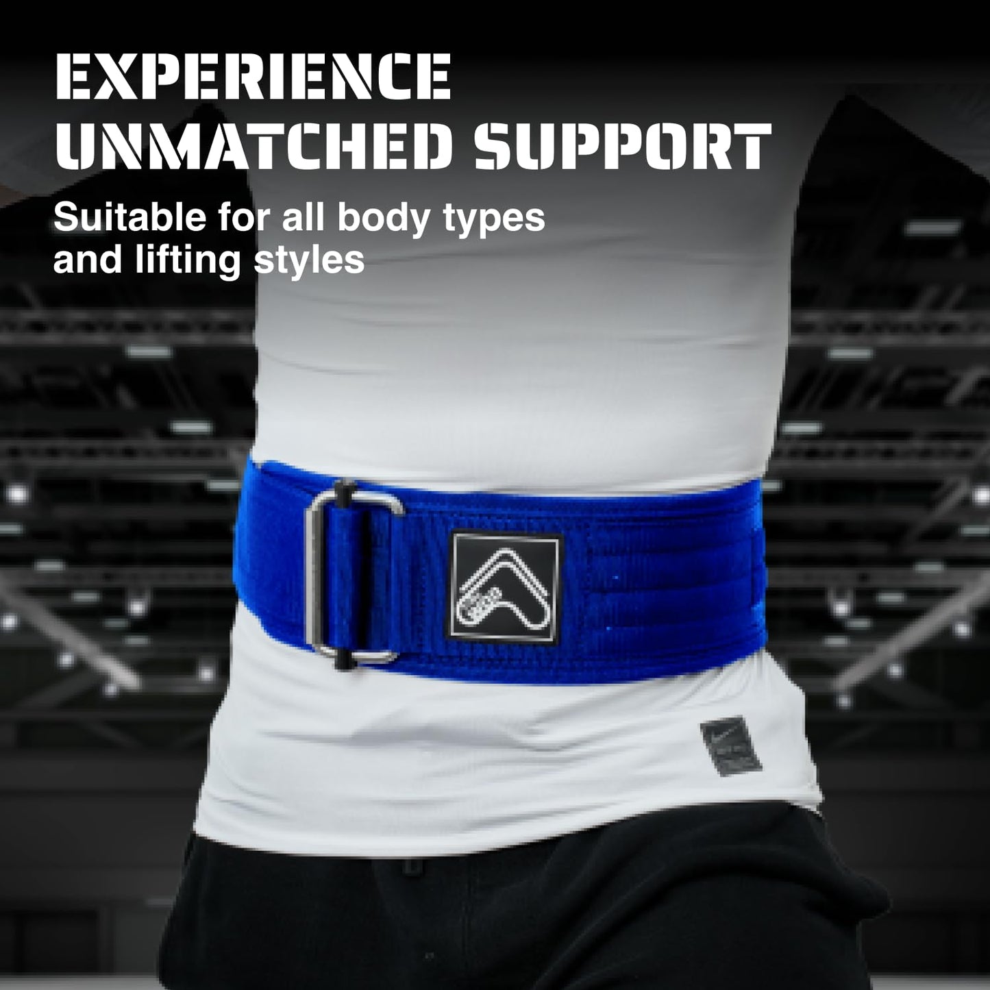 Tribe WOD Self-Locking Weight Lifting Belt - Olympic Powerlifting Gym Belt for Stability & Intra-Abdominal Pressure Control - Ideal for Squats, Deadlifts, Heavy Workouts - 3.9Lx35.4Wx0.78H in - Blue