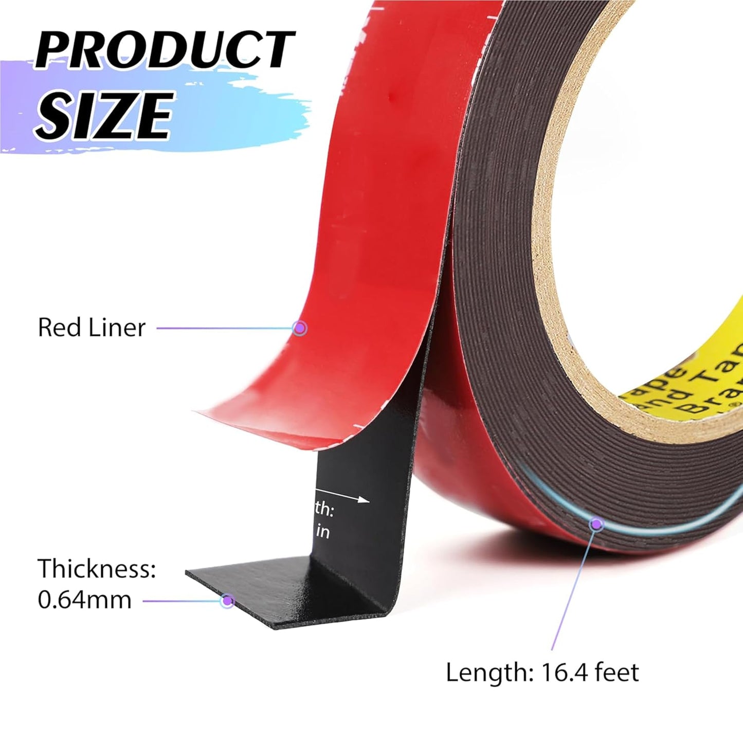 EMITEVER Double Sided Tape 33FT x 0.4IN Mounting Tape
