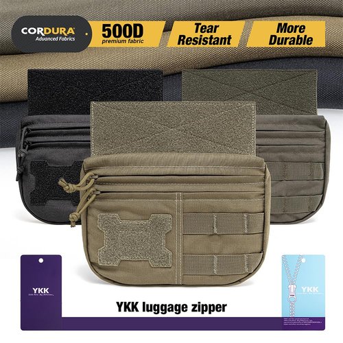 TSPRO Tactical MOLLE Drop Dangler Pouch - Admin & Tool Organizer with Hook & Loop Panel, Fits Vests, Bags, Tactical Gear (Black)