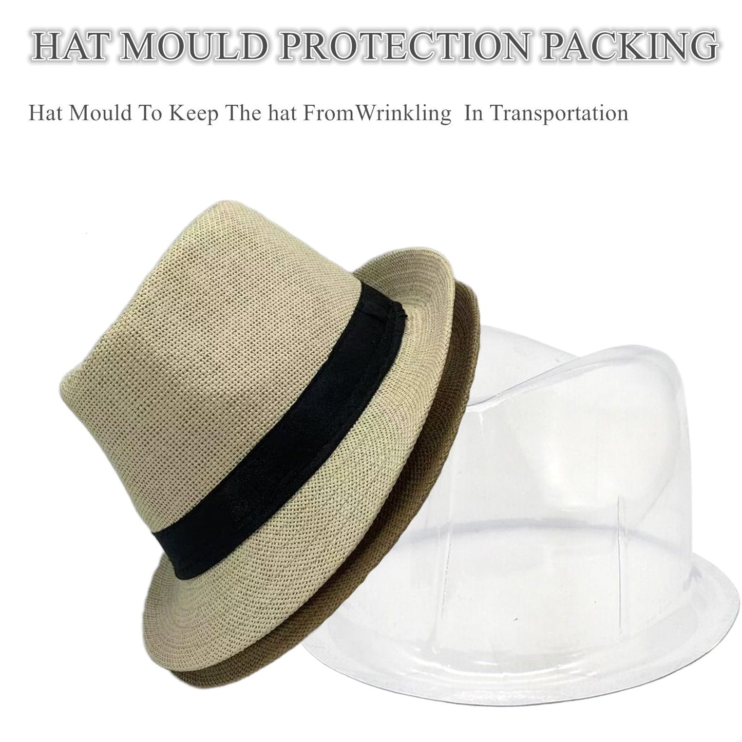 2 Pack Straw Fedora Hats for Men and Women, Short Brim Summer Beach hat, Trilby Panama Sun Hats. (US, Alpha, Medium, Large, Beige/Khaki (Size :M- L))