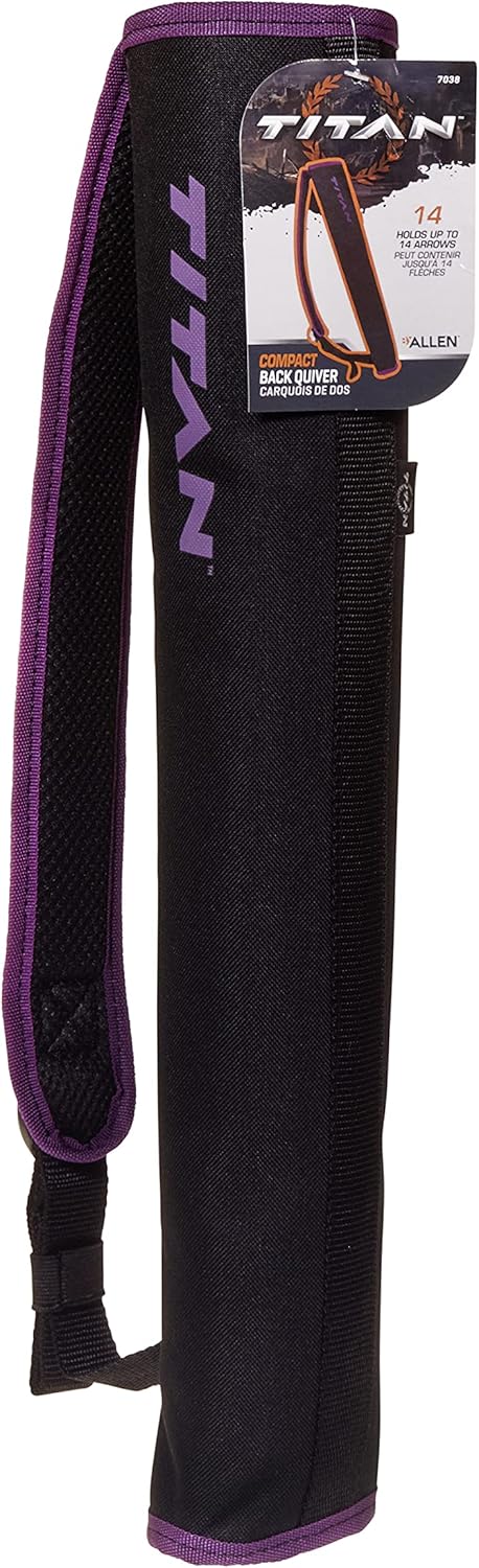 Allen Company Youth Archery Back Arrow Quiver - Compact and Adjustable Sling Design - Ideal Arrow Holder for Young Archers - 19 Inches Long - Fits 14 Arrows
