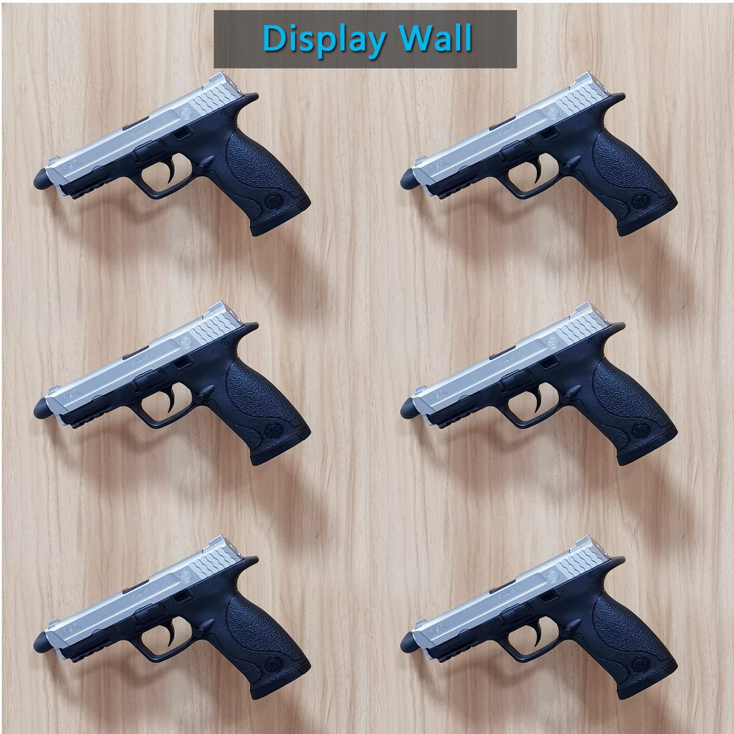 StrongTools Handgun Hanger, Wall Mount Pistol Rack Suitable for Desk or Wardrobe, Pistol Organizer for Displays and Cabinet (6 Packs for 6 Guns)