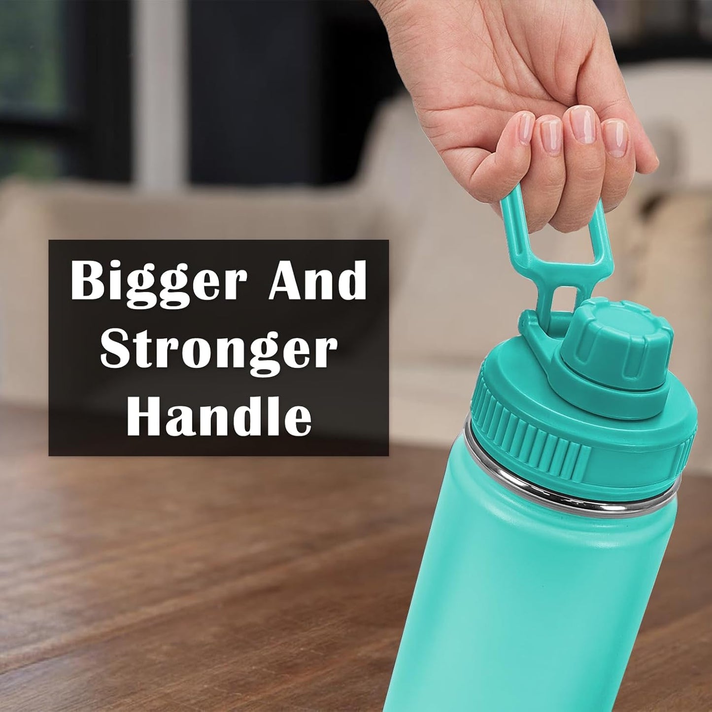 Hydro Flask Wide Mouth Spout Lids | 2-Pack Replacement | Easy Carry (Black & Sky Blue)