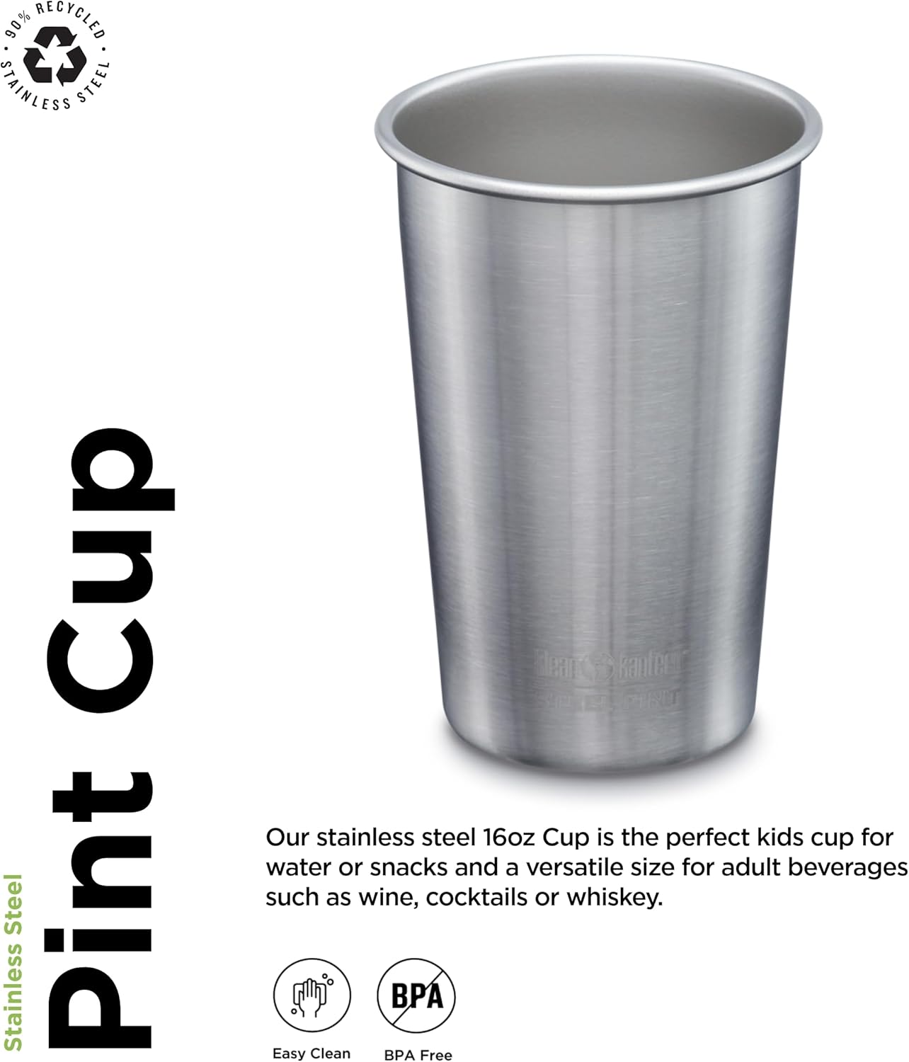 Klean Kanteen 16-Ounce Stainless Steel Pint Cup (1 unit)