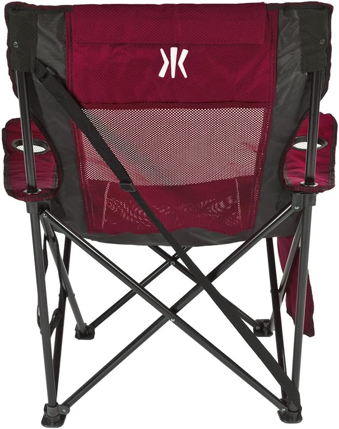 Kijaro Sling Folding Camping Chair - Enjoy The Outdoors in This Outdoor Chair with a Built-in Cup Holders and Side Organizer OR Side Cooler - Includes a Detachable Pillow