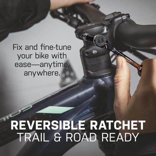 Topeak Torq Rocket Mini DX - 1-6Nm Adjustable Torque Wrench with Ratcheting Head and Multi-Tool Set