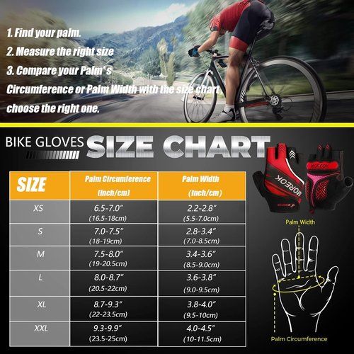 BIKINGMOREOK Mountain Bike Cycling Gloves for Men Women,Half Finger Workout Sports Road Biking Bicycle Gloves with 5MM Anti-Slip Gel Pads